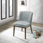 Grey Solid Wood Mid-Century Dining Chairs Upholstered in Fabric (Set of 2) 9 Grey Solid Wood Mid-Century Dining Chairs Upholstered in Fabric (Set of 2)