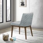 Grey Solid Wood Mid-Century Dining Chairs Upholstered in Fabric (Set of 2) 10 Grey Solid Wood Mid-Century Dining Chairs Upholstered in Fabric (Set of 2)