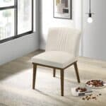 White Solid Wood Dining Chair Upholstered in Performance Fabric (Set of 2) 8 White Solid Wood Dining Chair Upholstered in Performance Fabric (Set of 2)
