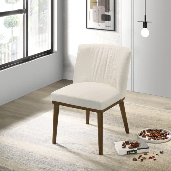 DaleyWhiteFabricDiningChair 2