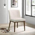White Solid Wood Dining Chair Upholstered in Performance Fabric (Set of 2) 9 White Solid Wood Dining Chair Upholstered in Performance Fabric (Set of 2)