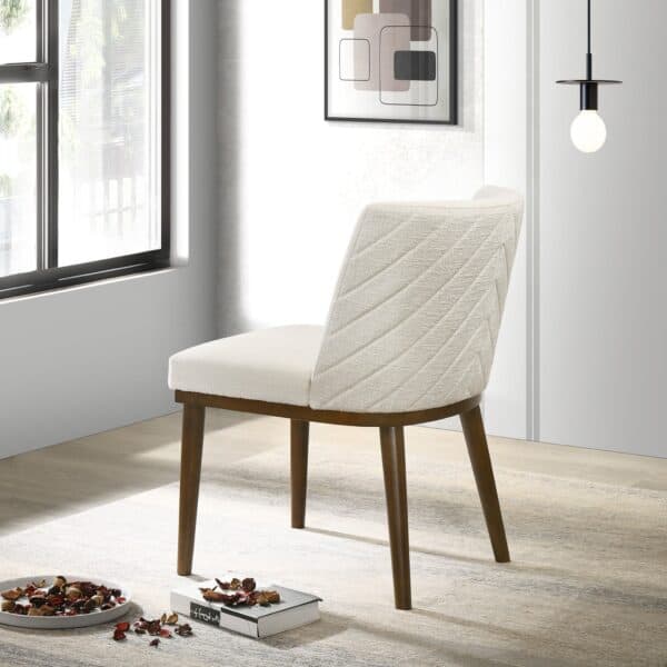 DaleyWhiteFabricDiningChair 4