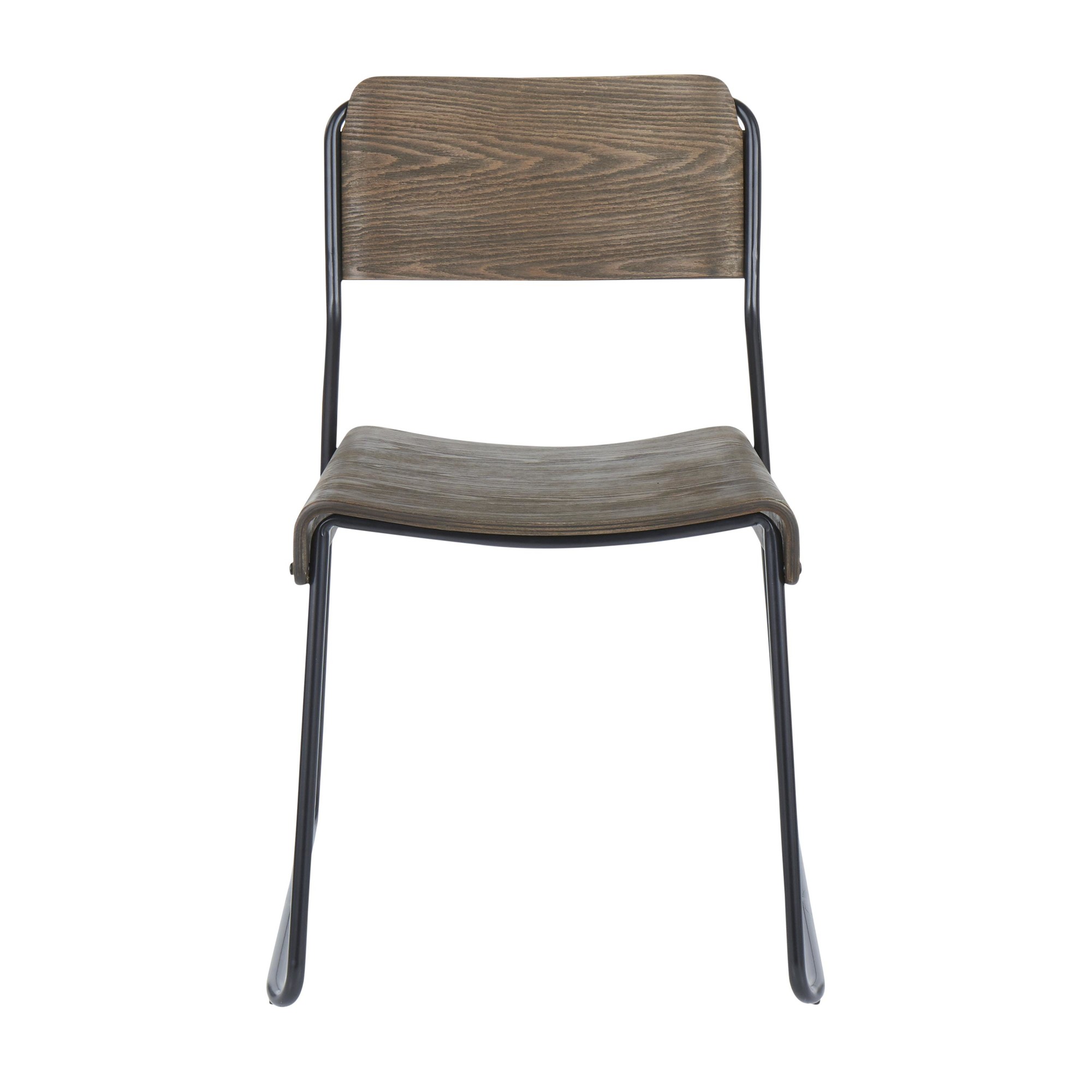 Dali Industrial Black Metal Espresso Wood Chairs (Set of 2) 6 Dali Industrial Black Metal Espresso Wood Chairs (Set of 2) - Image 6