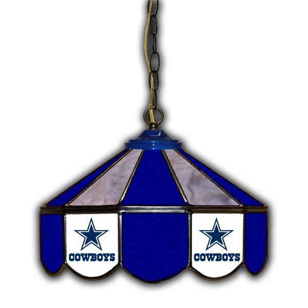 Dallas Cowboys 14 in Handcrafted Stained Glass Pub Light Made in USA