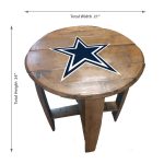 Dallas Cowboys Authentic Oak Whiskey Barrel Table