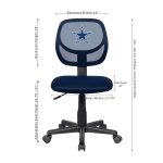 Dallas Cowboys Blue Armless Task Chair