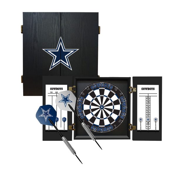 Dallas Cowboys Bristle Dartboard Cabinet Set 1