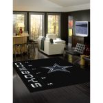 Dallas Cowboys Chrome 8x11 Area Rug Officially Licensed NFL