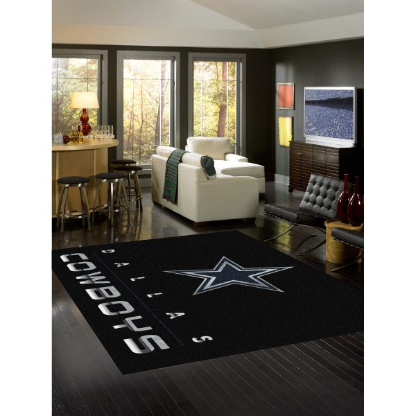 Dallas Cowboys Chrome 8x11 Area Rug Officially Licensed NFL 1