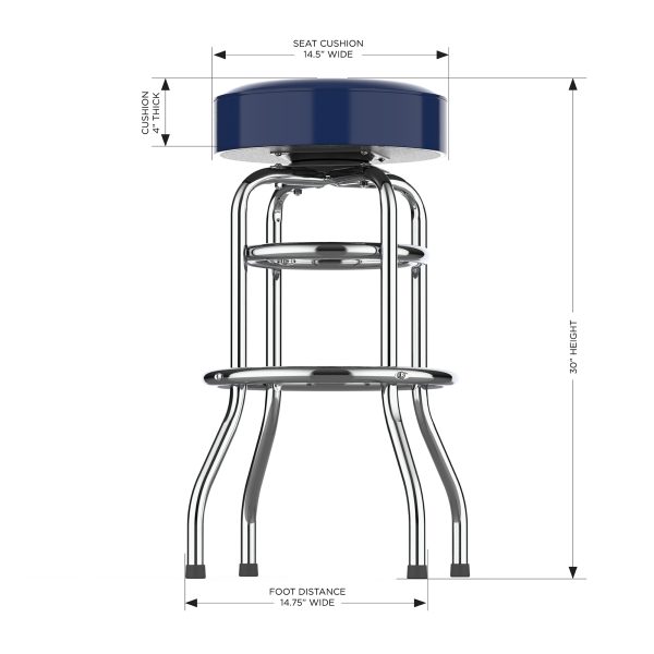 Dallas Cowboys Chrome Logo Bar Stool