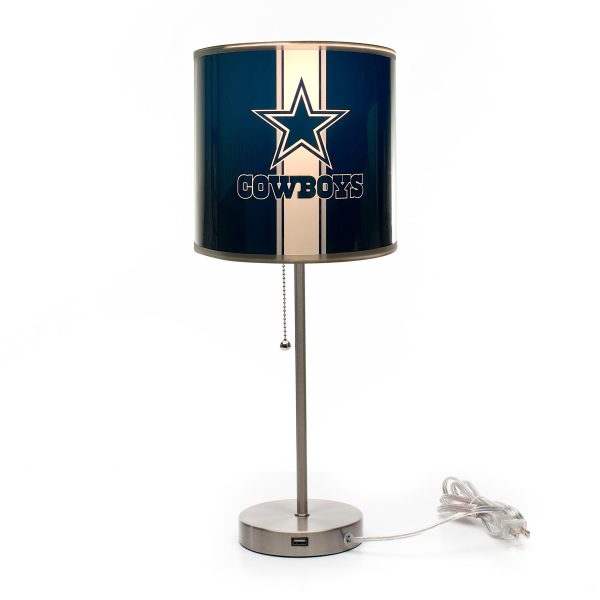 Dallas Cowboys Chrome USB Charging Lamp with Changeable Shade 1