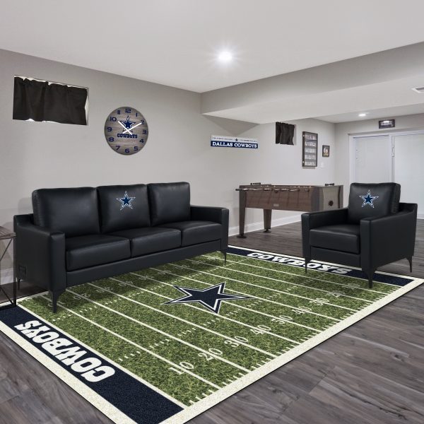 Dallas Cowboys Embroidered Faux Leather Game Day Sofa 1