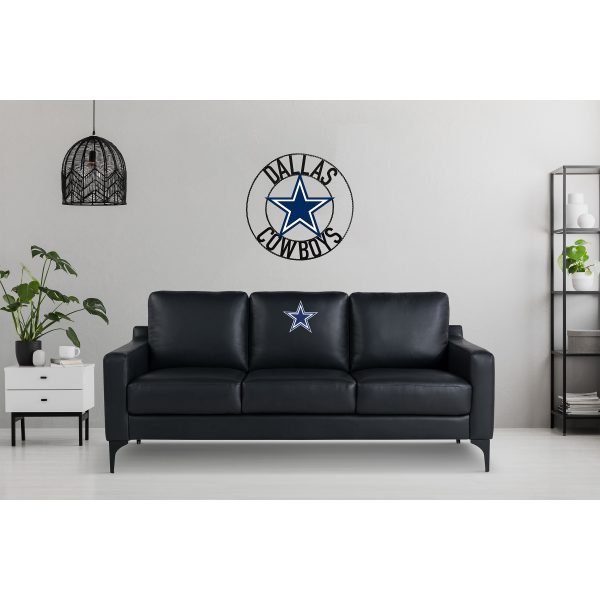Dallas Cowboys Embroidered Faux Leather Game Day Sofa 6