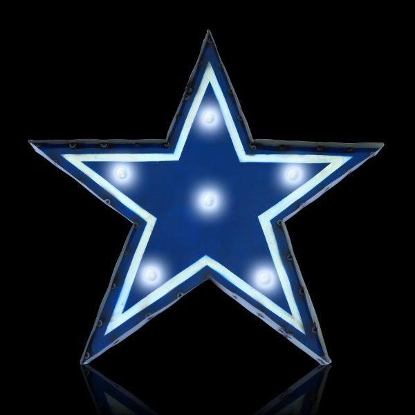 Dallas Cowboys Lighted Recycled Metal Logo Sign NFL Officially Licensed