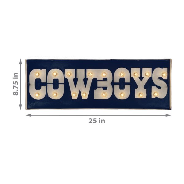 Dallas Cowboys Lighted Recycled Metal Street Sign NFL Licensed 1