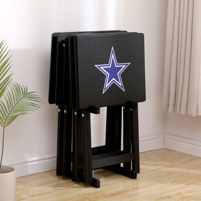 Dallas Cowboys NFL Hardwood TV Tray Set