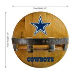 Dallas Cowboys Oak Whiskey Barrel Bar Shelf 4 Dallas Cowboys Oak Whiskey Barrel Bar Shelf