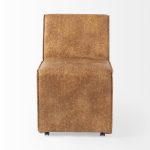 Damon 19.8L x 26.3W x 31.8H Cognac Brown Faux Leather Dining Chair