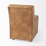 Damon 19.8L x 26.3W x 31.8H Cognac Brown Faux Leather Dining Chair