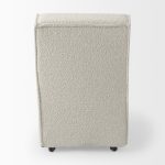 Damon 20.5L x 27.2W x 31.3H Fully Upholstered Cream-Toned Fabric Dining Chair on Casters