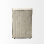 Damon Fully Upholstered Cream-Toned Fabric Dining Chair on Casters