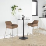 Daniella 24 Contemporary Espresso Faux Leather Counter Stools (Set of 2)