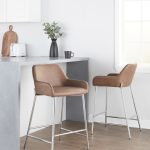 Daniella 24 Contemporary Espresso Faux Leather Counter Stools (Set of 2)