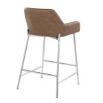 Daniella 24 Contemporary Espresso Faux Leather Counter Stools (Set of 2)