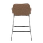 Daniella 24 Contemporary Espresso Faux Leather Counter Stools (Set of 2)