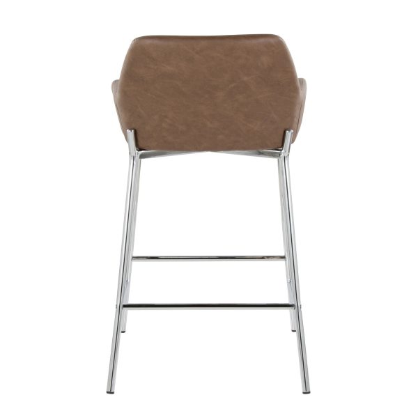 Daniella 24 Contemporary Espresso Faux Leather Counter Stools Set of 2 6