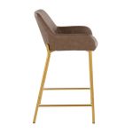 Daniella 24 Gold Espresso Contemporary Counter Stools (Set of 2)