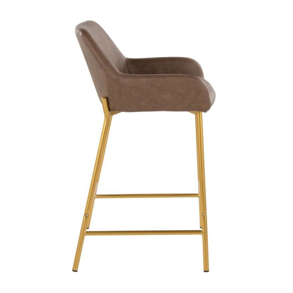 Daniella 24 Gold Espresso Contemporary Counter Stools Set of 2 4