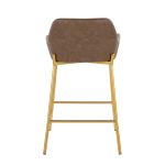 Daniella 24 Gold Espresso Contemporary Counter Stools (Set of 2)