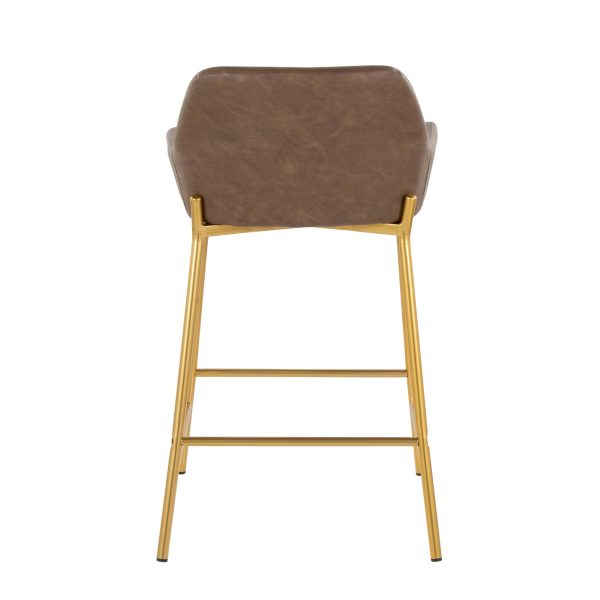 Daniella 24 Gold Espresso Contemporary Counter Stools Set of 2 6