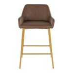 Daniella 24 Gold Espresso Contemporary Counter Stools (Set of 2)