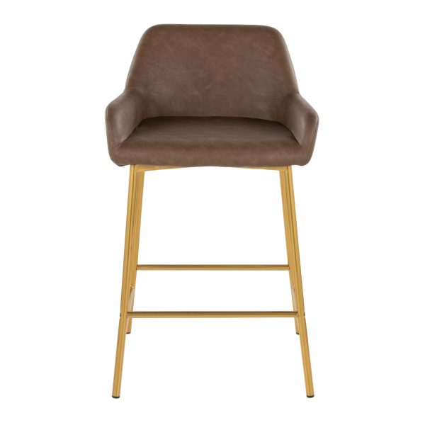 Daniella 24 Gold Espresso Contemporary Counter Stools Set of 2 7