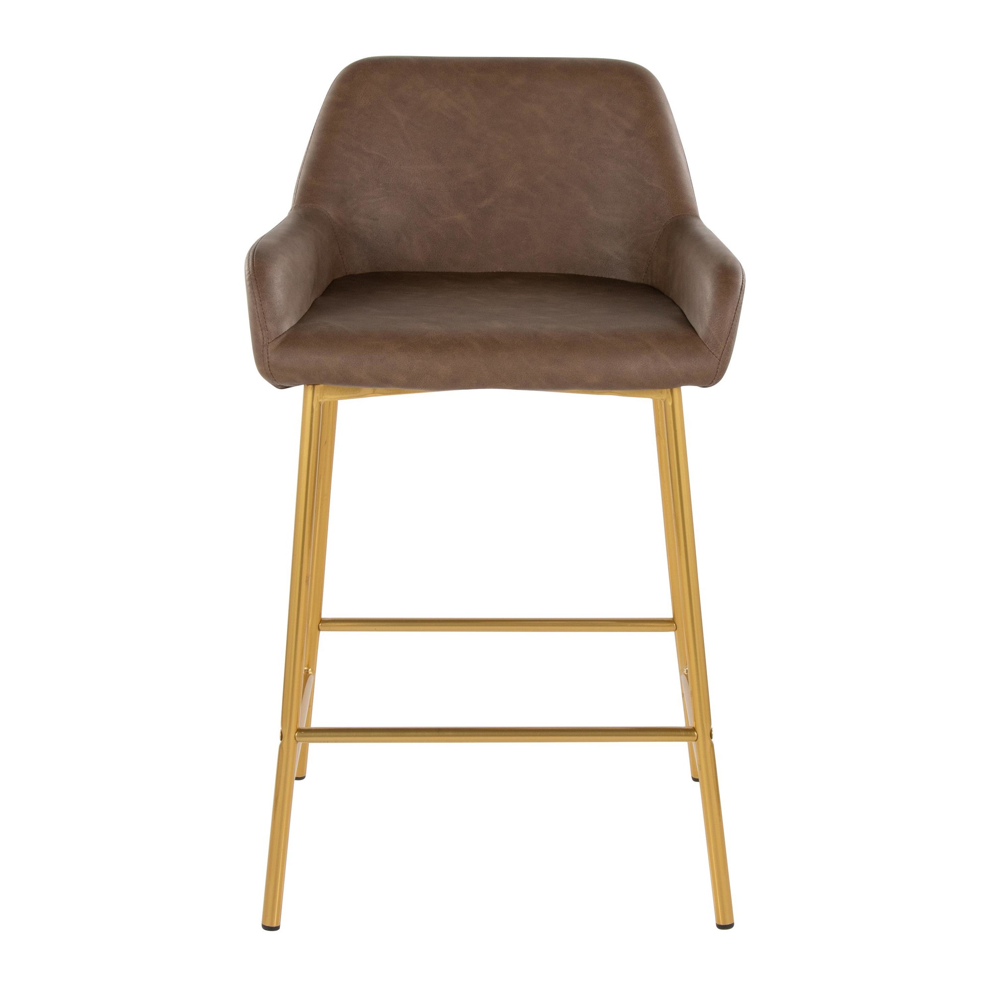 Daniella 24 Gold Espresso Contemporary Counter Stools (Set of 2) 8 Daniella 24 Gold Espresso Contemporary Counter Stools (Set of 2) - Image 8