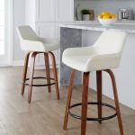 Daniella 26 Contemporary Swivel Counter Stools Walnut Cream (Set of 2) 13 Daniella 26 Contemporary Swivel Counter Stools Walnut Cream (Set of 2)