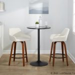 Daniella 26 Contemporary Swivel Counter Stools Walnut Cream (Set of 2) 12 Daniella 26 Contemporary Swivel Counter Stools Walnut Cream (Set of 2)