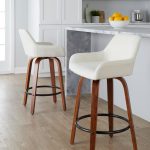 Daniella 26 Contemporary Swivel Counter Stools Walnut Cream (Set of 2) 14 Daniella 26 Contemporary Swivel Counter Stools Walnut Cream (Set of 2)