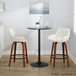 Daniella 26 Contemporary Swivel Counter Stools Walnut Cream (Set of 2) 15 Daniella 26 Contemporary Swivel Counter Stools Walnut Cream (Set of 2)
