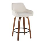 Daniella 26 Contemporary Swivel Counter Stools Walnut Cream (Set of 2) 17 Daniella 26 Contemporary Swivel Counter Stools Walnut Cream (Set of 2)
