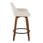 Daniella 26 Contemporary Swivel Counter Stools Walnut Cream (Set of 2) 18 Daniella 26 Contemporary Swivel Counter Stools Walnut Cream (Set of 2)