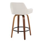 Daniella 26 Contemporary Swivel Counter Stools Walnut Cream (Set of 2) 19 Daniella 26 Contemporary Swivel Counter Stools Walnut Cream (Set of 2)