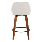 Daniella 26 Contemporary Swivel Counter Stools Walnut Cream (Set of 2) 20 Daniella 26 Contemporary Swivel Counter Stools Walnut Cream (Set of 2)