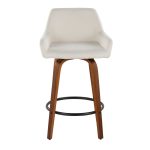 Daniella 26 Contemporary Swivel Counter Stools Walnut Cream (Set of 2) 21 Daniella 26 Contemporary Swivel Counter Stools Walnut Cream (Set of 2)