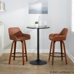 Daniella 26 Contemporary Walnut and Camel Swivel Stools (Set of 2) 14 Daniella 26 Contemporary Walnut and Camel Swivel Stools (Set of 2)