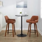 Daniella 26 Contemporary Walnut and Camel Swivel Stools (Set of 2) 15 Daniella 26 Contemporary Walnut and Camel Swivel Stools (Set of 2)
