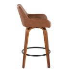 Daniella 26 Contemporary Walnut and Camel Swivel Stools (Set of 2) 18 Daniella 26 Contemporary Walnut and Camel Swivel Stools (Set of 2)