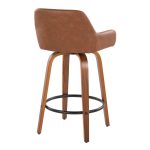 Daniella 26 Contemporary Walnut and Camel Swivel Stools (Set of 2) 19 Daniella 26 Contemporary Walnut and Camel Swivel Stools (Set of 2)